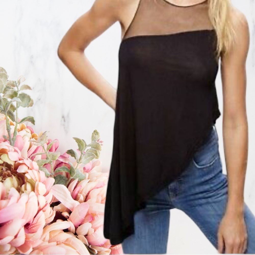Free People Riley Chiffon Tank - Color Black - Size: Small - Picture 6 of 11